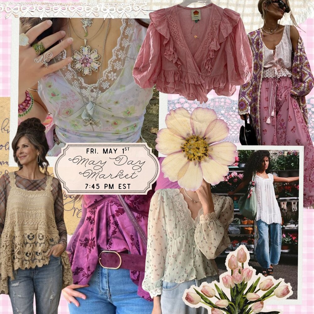 5/1 MAY DAY MARKET 🌼 Feminine Cottagecore + Boho Spring Collection LIVE Show!